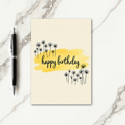 Cheerful Watercolor Brushstroke Card