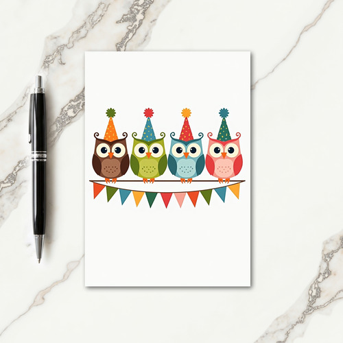 Cheerful Whimsical Birds Birthday Card