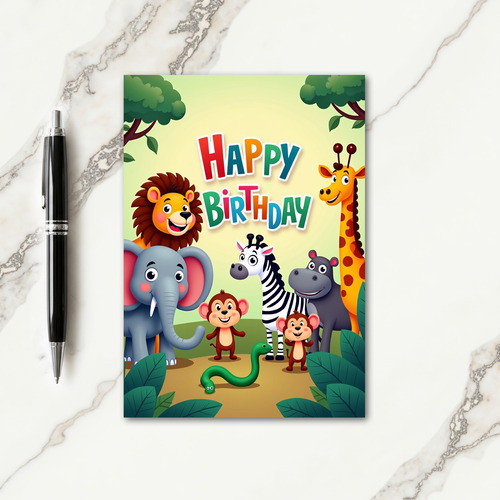 Cheerful Wild Creatures Card