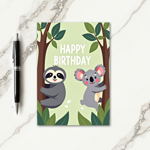 Cheerful Woodland Friends Card
