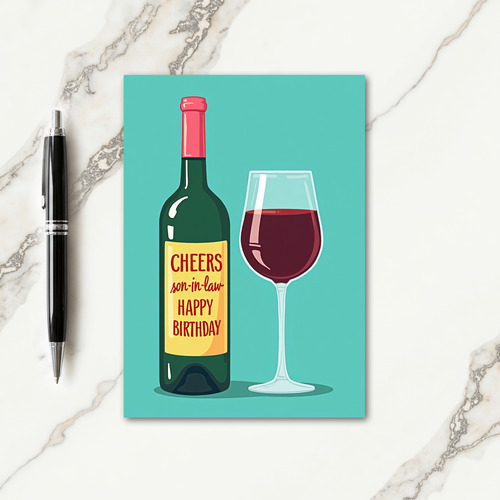 Cheers Birthday Bottle Glass Card