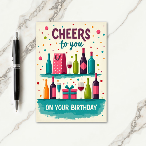 Cheers Birthday Festive Shelf Card
