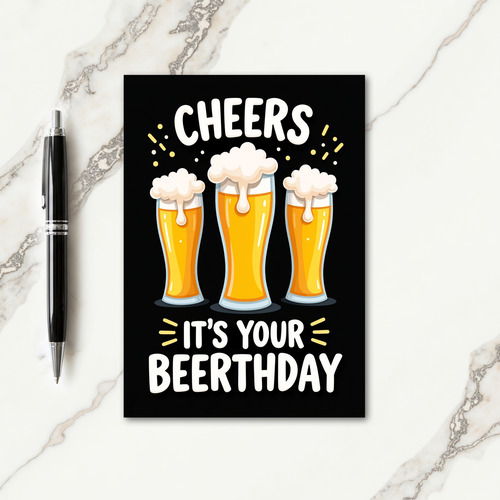 Cheers Birthday Glass Card