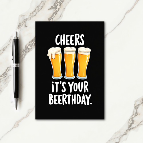 Cheers Birthday Glassware Card