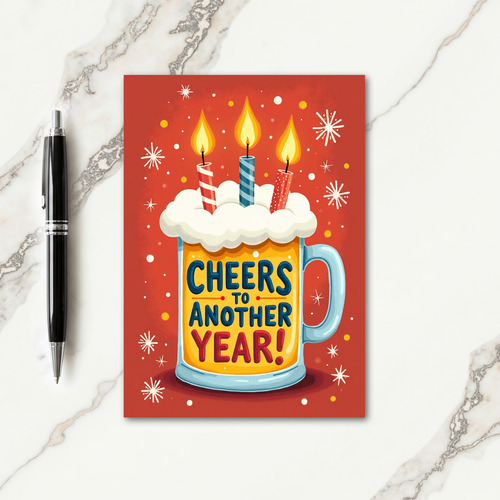 Cheers Birthday Mug Candle Card