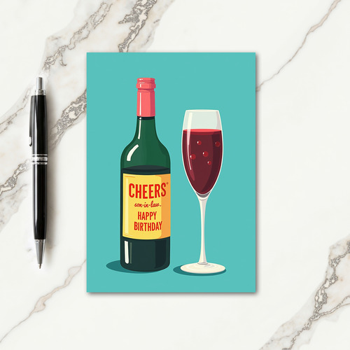 Cheers Bottle Birthday Card