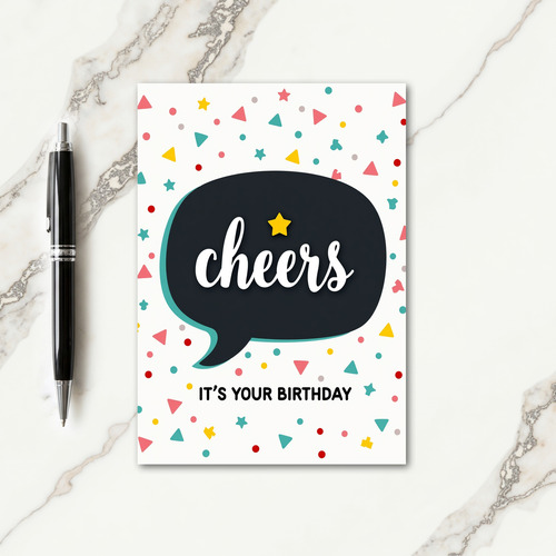 Cheers Confetti Birthday Card
