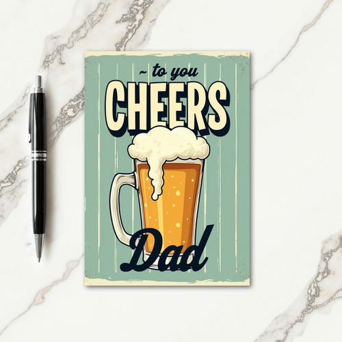 Cheers Dad Retro Style Card