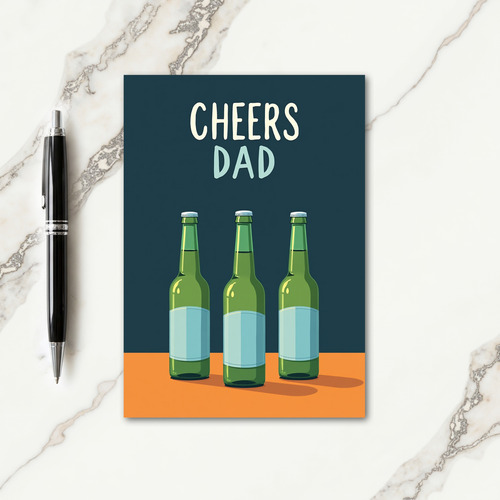Cheers Dad Teal And Orange Card