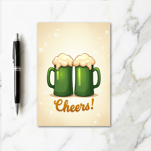 Cheers Green Beer Mugs Card