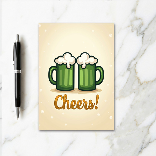 Cheers Green Mugs Festive Card