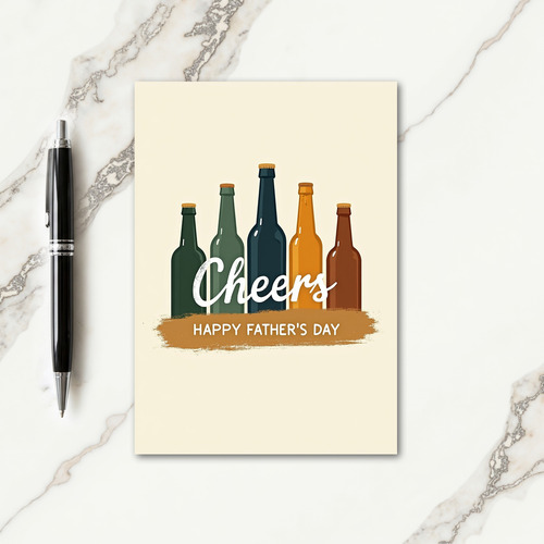 Cheers Rustic Fathers Day Card