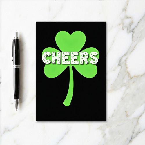 Cheers Shamrock Good Luck Card