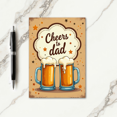 Cheers To Dad Vintage Style Card