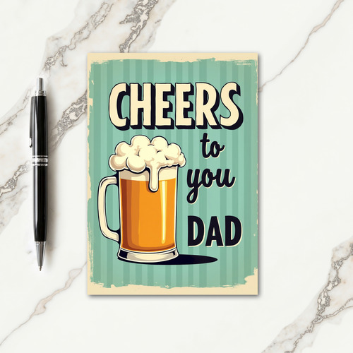 Cheers To You Dad Vintage Style Card