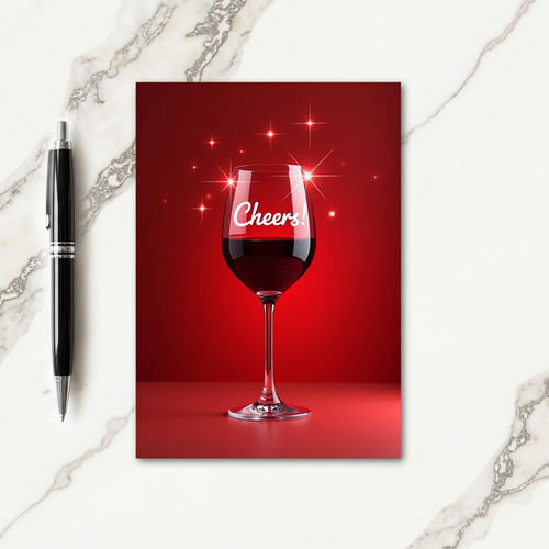 Cheers Wine Glass Card