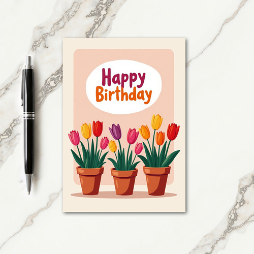 Cheery Flower Birthday Card