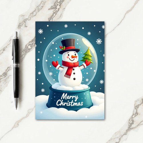 Cheery Snow Globe Christmas Card