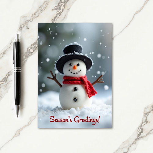Cheery Snowman Christmas Card