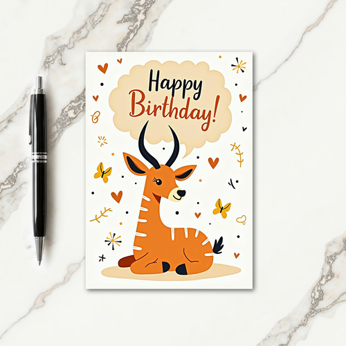 Cheery Striped Birthday Card