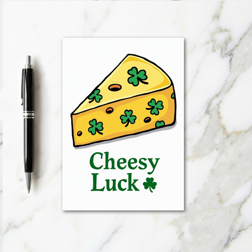 Cheesy Luck Shamrock Card