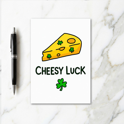 Cheesy Luck Shamrock Fun Card