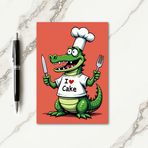 Chef Alligator Birthday Card