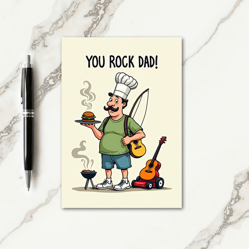 Chef Dads Rock Fathers Day Card