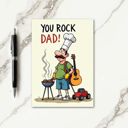 Chef Fathers Day Illustration Card