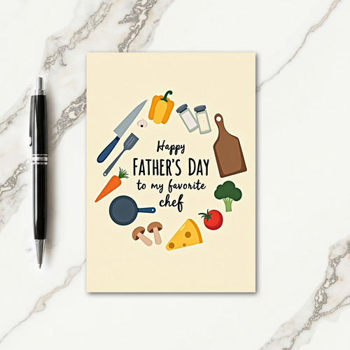 Chef Fathers Day Wreath Card