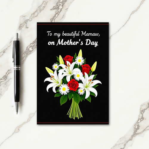 Cherished Mothers Day Bouquet Card