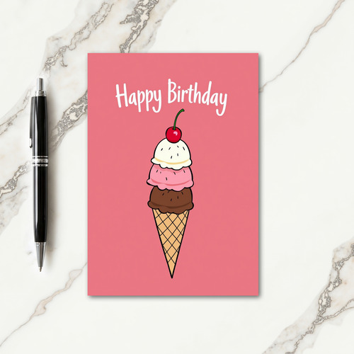 Cherry Cone Birthday Card