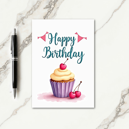 Cherry Festive Birthday Card