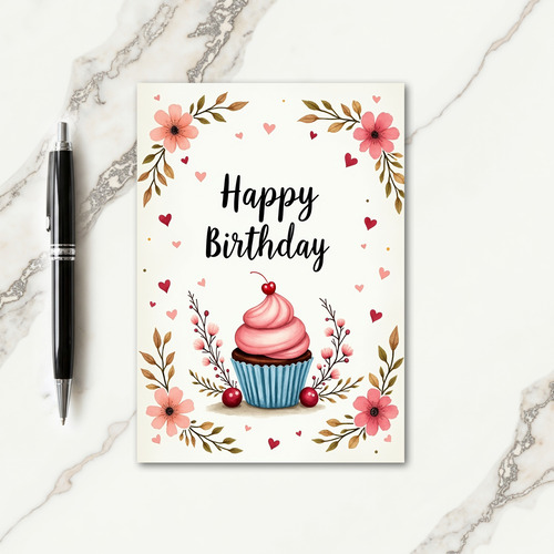 Cherry Frosting Birthday Card