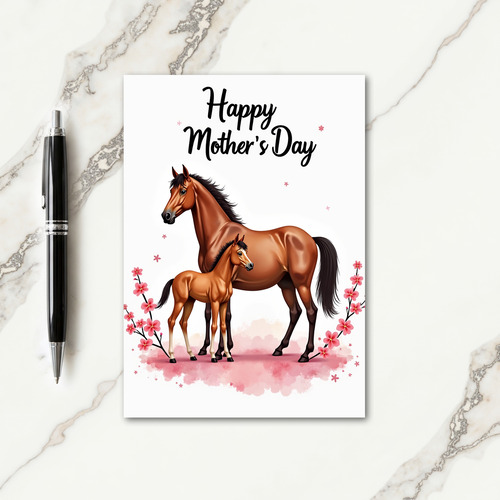 Chestnut Equine Mothers Day Card