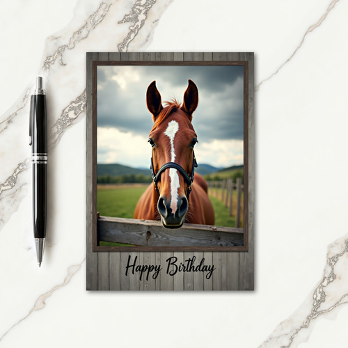 Chestnut Horse Birthday Card