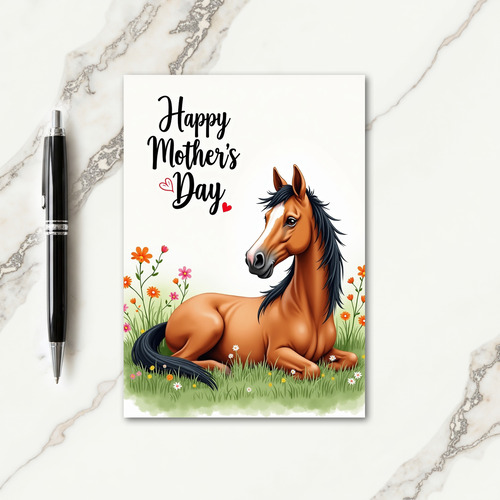 Chestnut Horse Mothers Day Card