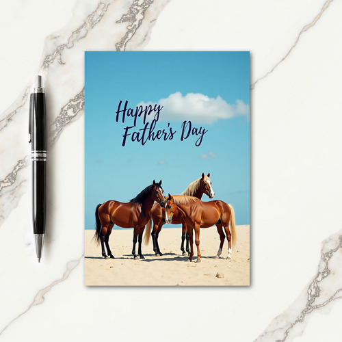 Chestnut Horses Fathers Day Card