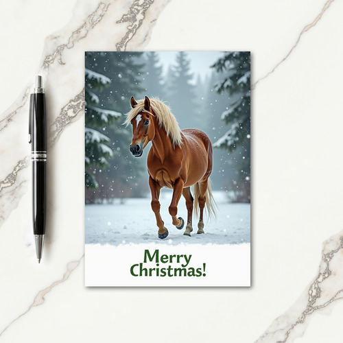Chestnut Mare Christmas Card