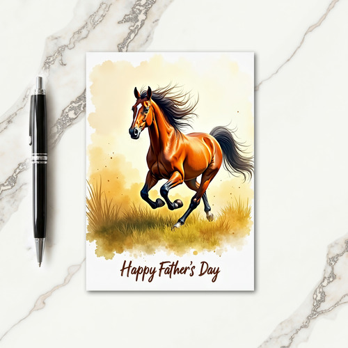 Chestnut Stallion Fathers Day Card
