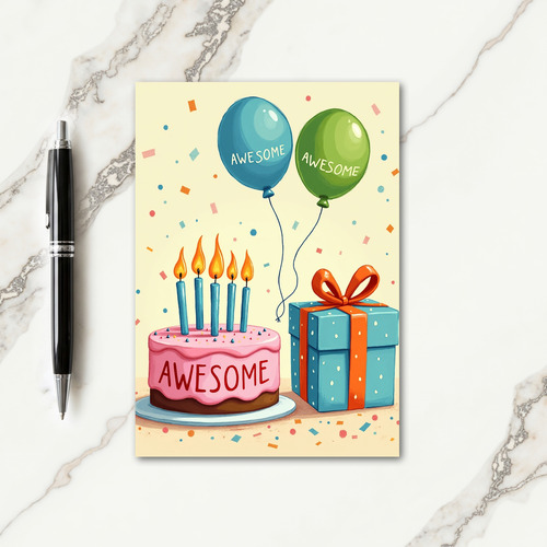 Chevron Awesome Party Card