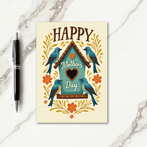 Chevron Bird Family Day Card
