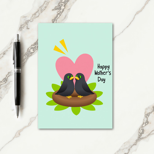 Chevron Birds Mothers Day Card