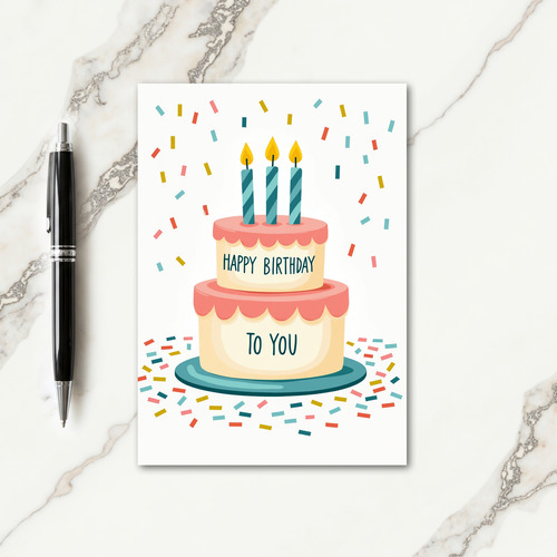 Chevron Birthday Cake Card