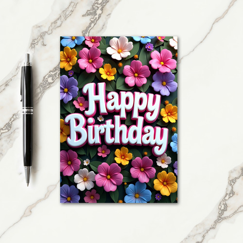 Chevron Bloom Birthday Card