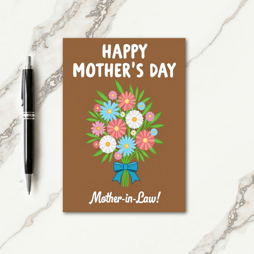 Chevron Blooms Mothers Day Card