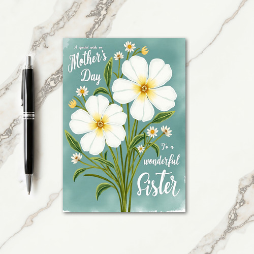Chevron Blossoms Wishes Card