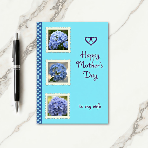 Chevron Blue Mothers Day To Wife Card