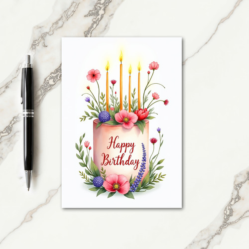 Chevron Botanical Celebration Card
