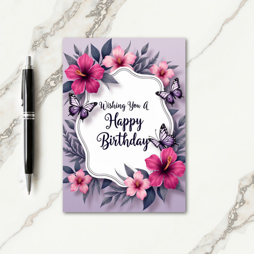Chevron Botanical Message Card